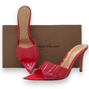 Gianvito Rossi Elle 85mm Transparent Mules Sandals Heels Womens Shoes 38 Barbie